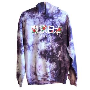 Popular Poison Tokyo Japan long sleeve hoodie Skater Large Purple Tie Dye Y2K